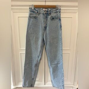 ZARA Acid Wash High-Waisted Jeans 100% Cotton